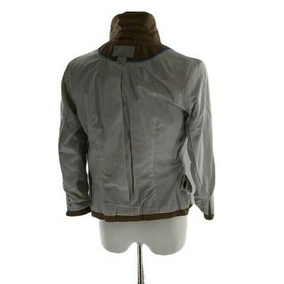 H&M Women's Notch Lapel Back One Button Khaki Fitted Lined Blazer Jacket Size 6 - Picture 5 of 8